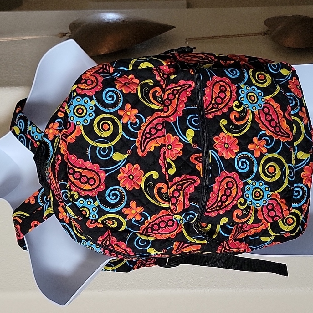 Backpack Quilted Multi Color Paisly Inspired Prin… - image 1